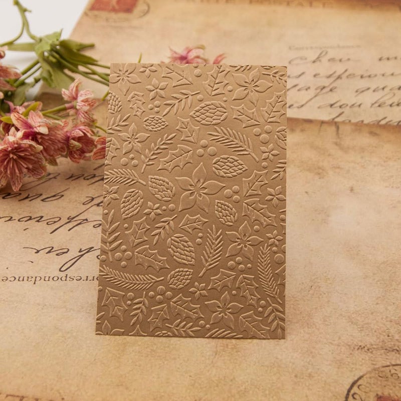 FUGUT 3-D Embossing Folder for Card Making - Plastic Textured Template for DIY Scrapbooking, Paper Crafting and Handmade Art Supplies (3D Pinecone Leaves 8.3 x 5.9 in) - Image 5